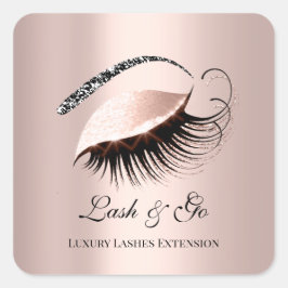 Rose Pink Makeup Artist Lash Extension Microblade Quadratischer Aufkleber