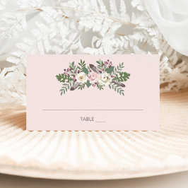 Rose Pink Moody Floral Boho Hochzeit Platzkarte