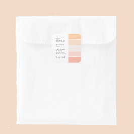 Rose Pink Peach Ankündigung Quadratischer Aufkleber