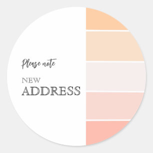 Rose Pink Peach Moving Announcement Classic Round Runder Aufkleber