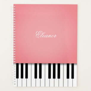 Rose Pink Piano Musik Tastatur individuell angepas Planer