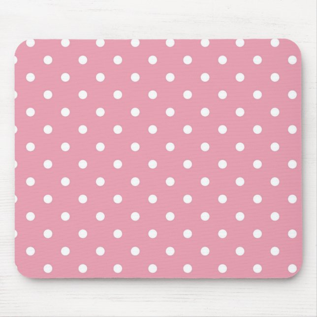 Rose Pink Polka Dot Mousepad (Vorne)