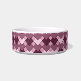 Rose Pink Square and Diamond Harlequin Pattern Napf
