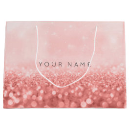 Rose Pink Sweet 16. Glitzer Wedding Bridal Große Geschenktüte