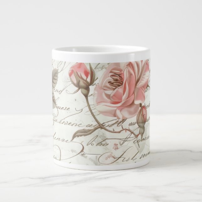 Rose Pink Tee Cup Jumbo-Tasse (Vorderseite)