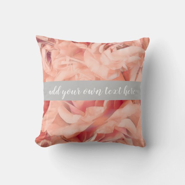 Rose pink und grau fügen Sie Ihren eigenen Text hi Kissen (Vorderseite)