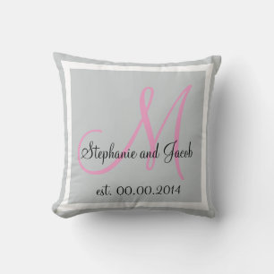 Rose Pink und silber grau Kissen