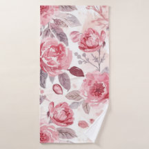 Rose Pivoine Roseau Aquarelle Jardin Floral