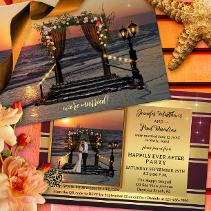 Rose Plage Arbor après Mariage Photo Invitation