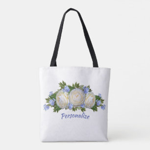 Rose Plumbago Blume Bouquet Stilvoll personalisier Tasche