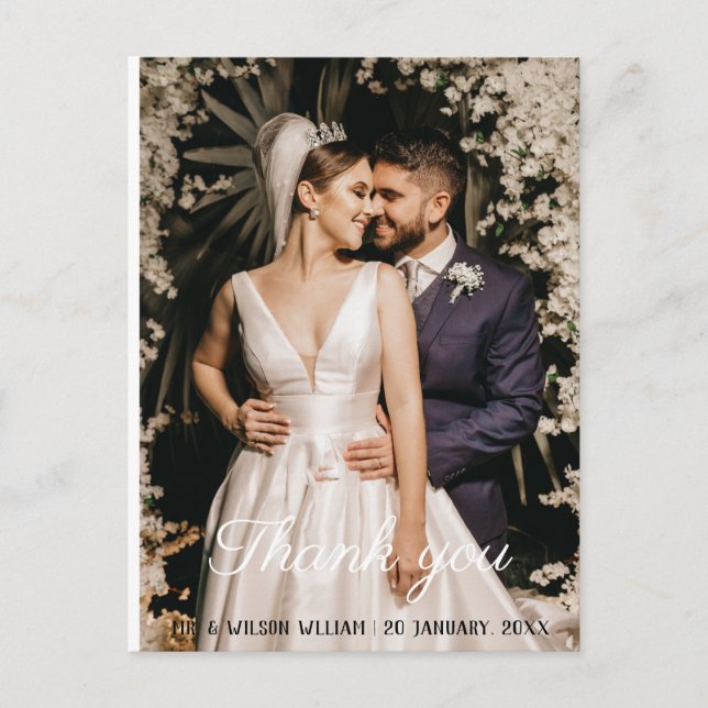 Rose Poster Hochzeit danke Ihnen wunderbar Postkarte (Vorderseite)
