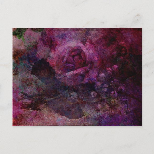 Rose Postkarte (Vorderseite)