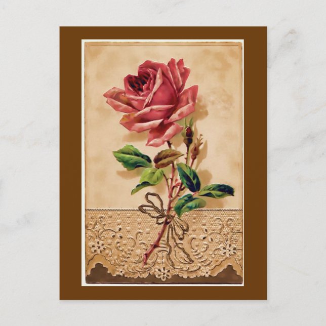 Rose Postkarte (Vorderseite)