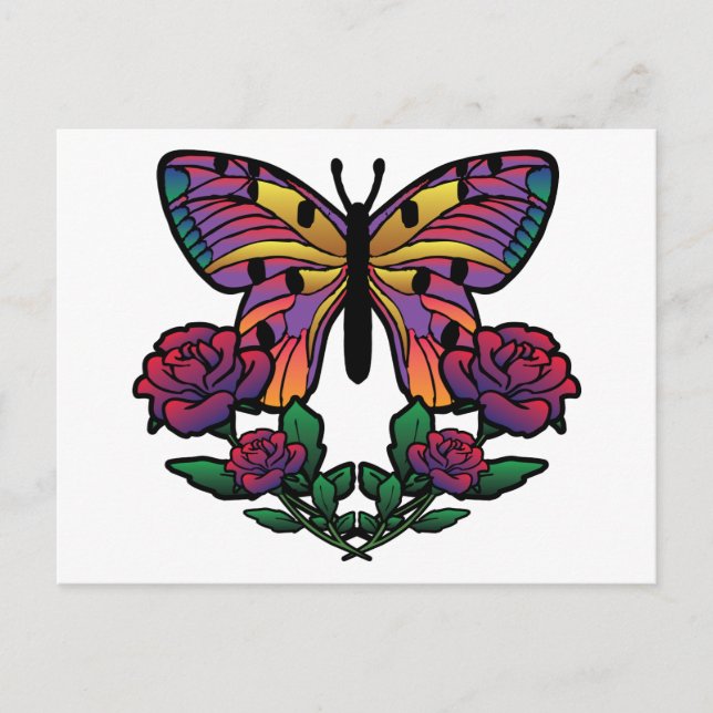 Rose Postkarte (Vorderseite)
