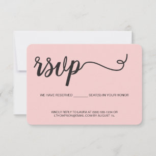 Rose poudré RSVP sans envoi de siège réservé