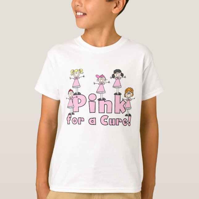 Rose pour le T-shirt d'un enfant de traitement (Devant)