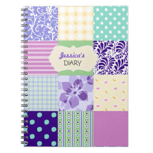 Rose, pourpre et journal intime Girly personnalisé