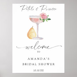 Rose Prosecco begrüßt Brautparty Party Poster