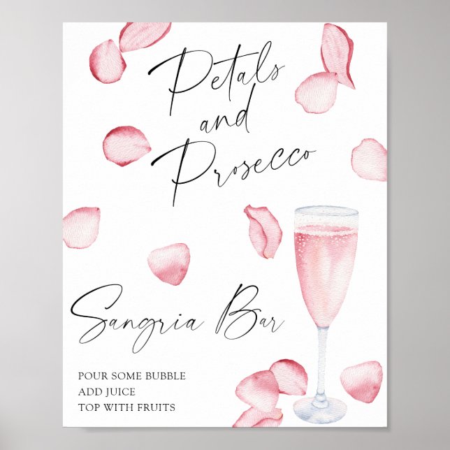 Rose Prosecco Brautparty - Sangria Bar Poster (Vorne)