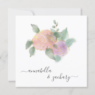 *~* ROSE QR RSVP Gold Glitter - AR12 Hochzeit Einladung