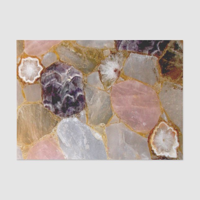 Rose Quartz Amethyst 10lb Gewebepapier, weiß Seidenpapier (Vorderseite)