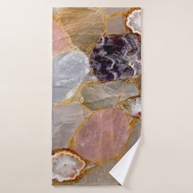 Rose Quartz Amethyst Geode Badhandtuch Set (Badehandtuch)