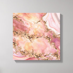 Rose quartz and pastel pink marble leinwanddruck