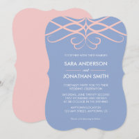 Rose Quartz & Blue, elegante Schnörkel Hochzeit