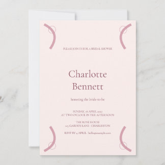 Rose Quartz Brautparty-Einladung Einladung