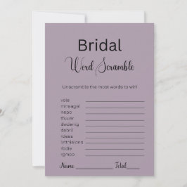 Rose Quartz Bridal Word Scramble Einladung