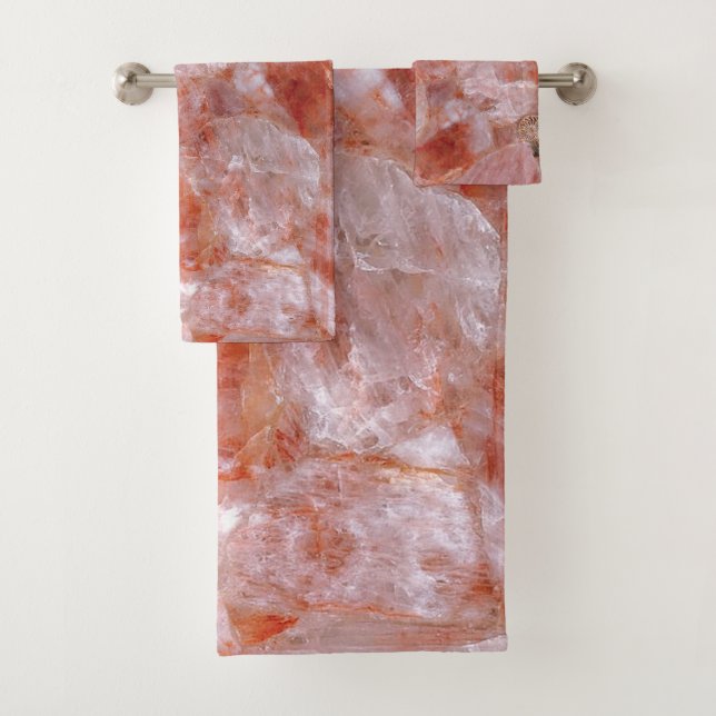 Rose Quartz Crystal Élégant Serviettes De Bain (En situation)