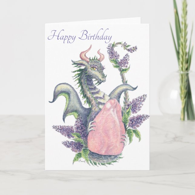 Rose Quartz Dragon (Taurus) - Carte d'anniversaire (Devant)