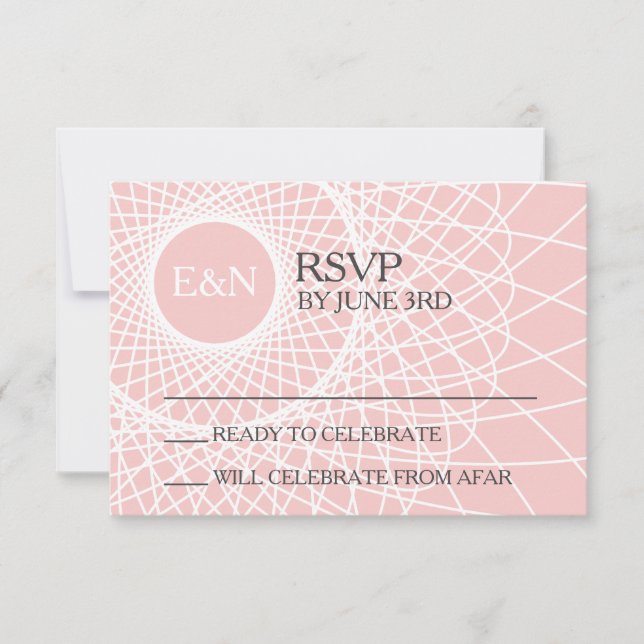 Rose Quartz Dreamcatcher DIY Wedding RSVP Einladung (Vorderseite)