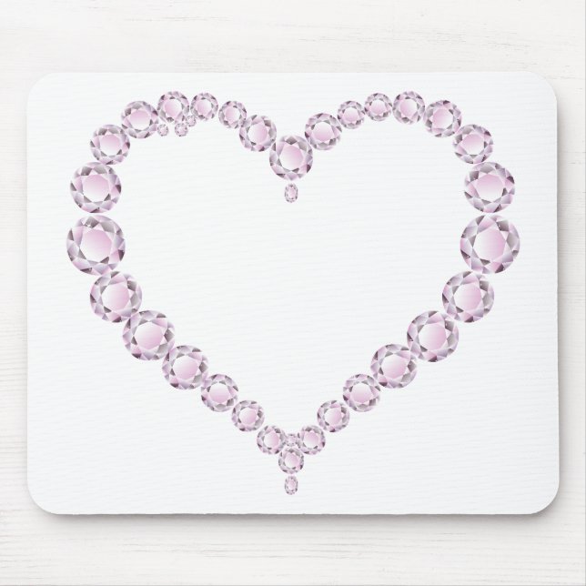 Rose Quartz Gem Herz Mousepad (Vorne)