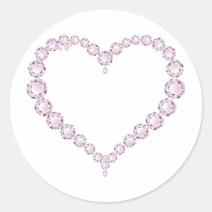Rose Quartz Gem Herz Runder Aufkleber