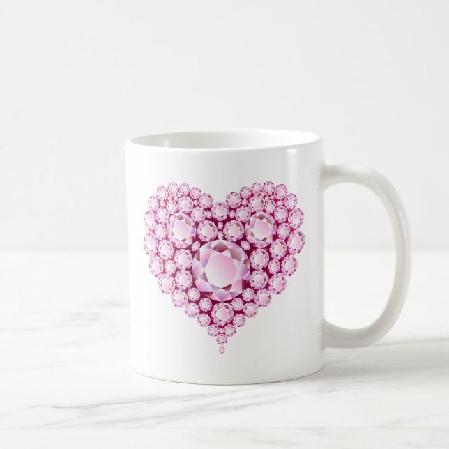 Rose Quartz Heart Gems Kaffeetasse (Rechts)