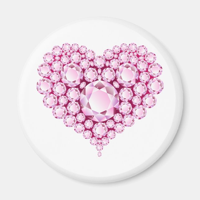 Rose Quartz Heart Gems Magnet (Vorne)