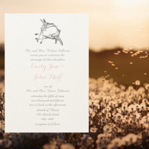 Rose Quartz Hummingbird Kuss Hochzeit Einladung