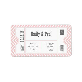 ROSE QUARTZ PINK Wedding Save the Date TICKET