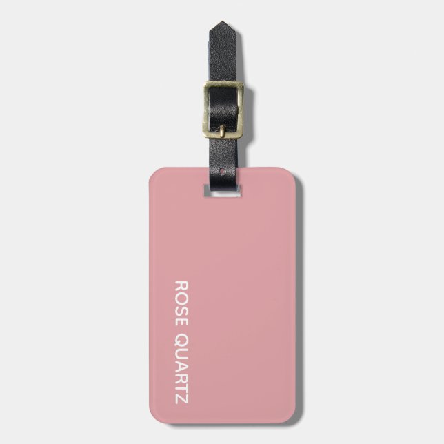 Rose Quartz rosa Farbname Gepäckanhänger (Vorderseite vertikal)