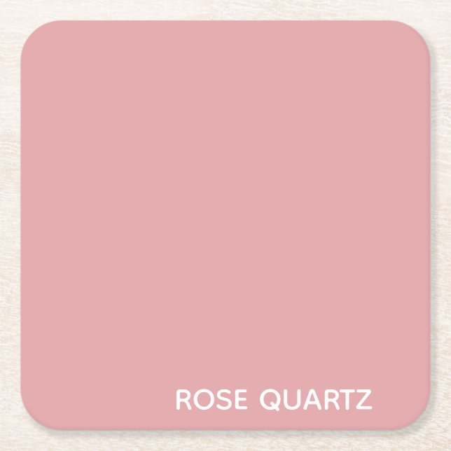 Rose Quartz rosa Farbname Rechteckiger Pappuntersetzer (Vorderseite)