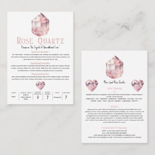 Rose Quartz Rosa Kristall Metaphysische Bedeutung Visitenkarte