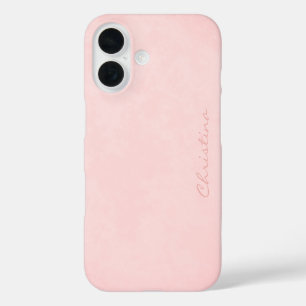 Rose Quartz Signatur auf gesprenkeltem nebligem Ro iPhone 16 Hülle