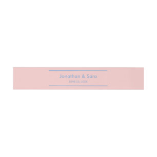 Rose Quartz und Blau, elegante Personalisierte Hoc Einladungsbanderole