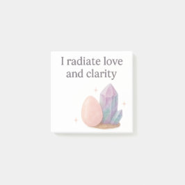 Rose Quarz & Fluoritkristall Affirmation Post-it Klebezettel