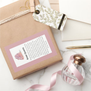 Rose Quarz Kristallleuchten Schmuckverpackung Rechteckiger Aufkleber