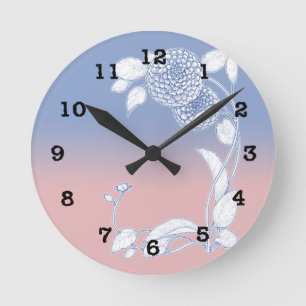 Rose Quarz und Serenity Blue Wall Clock Runde Wanduhr