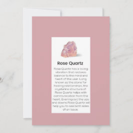Rose Quarzkristalle Schmuckkarte Feiertagskarte