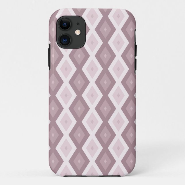 Rose Quarzrosa Rautenmuster Case-Mate iPhone Hülle (Rückseite)