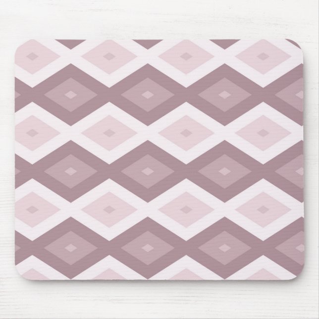 Rose Quarzrosa Rautenmuster Mousepad (Vorne)